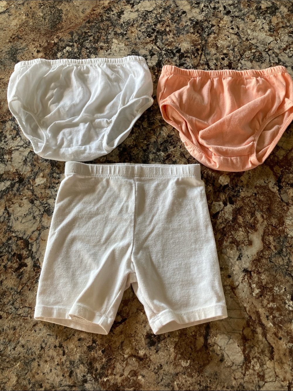 Girls bloomers and shorts set- White & Peach